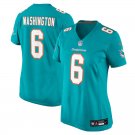 women's Miami Dolphins 6 Malik Washington Jersey Aqua Limited Football Player Team Game
