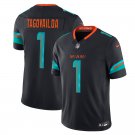 men's & kids Miami Dolphins 1 Tua Tagovailoa Jersey Black FUSE 2025 Rivalries Collection Football