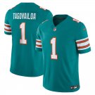 men's & kids Miami Dolphins 1 Tua Tagovailoa Jersey Aqua F.U.S.E. Alternate Limited Football Game