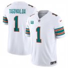 men's & kids Miami Dolphins 1 Tua Tagovailoa Jersey White C Patch F.U.S.E. Alternate Football Game