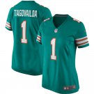 women's Miami Dolphins 1 Tua Tagovailoa Jersey Aqua Alternate Limited Football Player Team Game