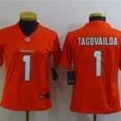 women's Miami Dolphins 1 Tua Tagovailoa Jersey Orange Limited Football Player Team Game