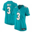 women's Miami Dolphins 3 K.J. Britt Jersey Aqua Limited Football Player Team Game