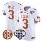 men's & youth Texas Longhorns 3 Quinn Ewers Jersey White Cotton Bowl Patch FUSE College Football