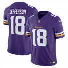 men's & kids Minnesota Vikings 18 Justin Jefferson Jersey Purple FUSE Limited Football Player Game