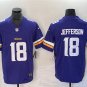 men's & kids Minnesota Vikings 18 Justin Jefferson Jersey Purple FUSE Limited Football Player Game