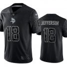men's & youth Minnesota Vikings 18 Justin Jefferson Jersey Black Reflective RFLCTV Limited Football