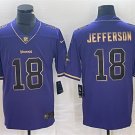 men's & youth Minnesota Vikings 18 Justin Jefferson Jersey Purple Gold Limited Football