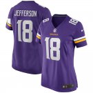 women's Minnesota Vikings 18 Justin Jefferson Jersey Purple FUSE Limited Football Player Team Game
