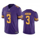 men's & kids Minnesota Vikings 3 Jordan Addison Jersey Purple Alternate F.U.S.E. Football Game