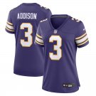 women's Minnesota Vikings 3 Jordan Addison Jersey Purple Classic F.U.S.E. Limited Football Game