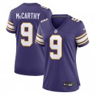 women's Minnesota Vikings 9 J.J. McCarthy Jersey Purple Classic F.U.S.E. Limited Football Team Game