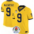 men's & youth Michigan Wolverines 9 J.J. McCarthy Jersey Gold Rose Bowl Patch Limited Football Game