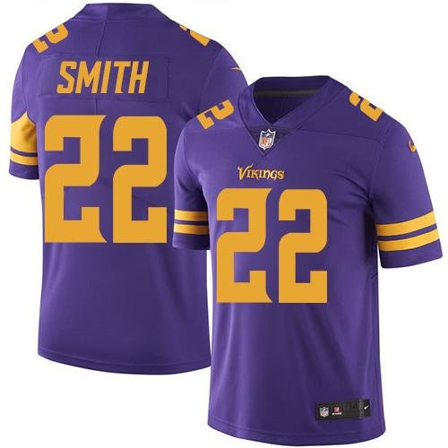men's & kids Minnesota Vikings 22 Harrison Smith Jersey Purple Alternate F.U.S.E. Football Game