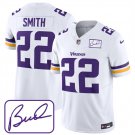men's & kids Minnesota Vikings 22 Harrison Smith Jersey White Bud Grant Patch FUSE Football Game