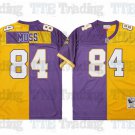 men's & youth Minnesota Vikings 84 Randy Moss Jersey Split Purple/Gold Throwback M&N Football