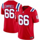 men's & kids New England Patriots 66 Will Campbell Jersey Red 2025 Draft FUSE Football Player Game