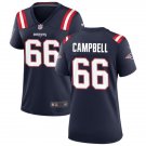 women's New England Patriots 66 Will Campbell Jersey Navy 2025 Draft F.U.S.E. Football Player Game