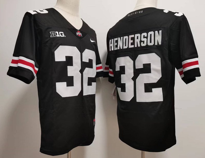men's & youth Ohio State Buckeyes 32 TreVeyon Henderson Jersey Black College Limited Football Game