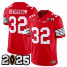 men's & youth Ohio State Buckeyes 32 TreVeyon Henderson Jersey Red 2025 Patch FUSE College Football