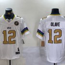 men's & kids New Orleans Saints 12 Chris Olave Jersey White 2024 FUSE Limited Football Player Game