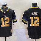 men's & kids New Orleans Saints 12 Chris Olave Jersey Black 2024 FUSE Limited Football Player Game