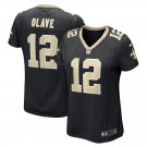 women's New Orleans Saints 12 Chris Olave Jersey Black F.U.S.E. Limited Football Player Team Game