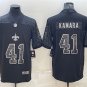 men's & youth New Orleans Saints 41 Alvin Kamara Jersey Black Reflective RFLCTV Limited Football