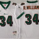 men's & youth Miami Dolphins 34 Ricky Williams Jersey White Throwback M&N Football Retired Player