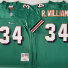 men's & youth Miami Dolphins 34 Ricky Williams Jersey Aqua Throwback M&N Football Retired Player