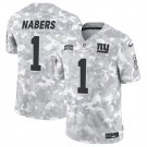 men's & youth New York Giants 1 Malik Nabers Jersey Arctic 2024 Salute To Service F.U.S.E. Football