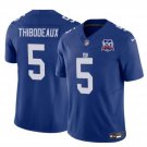 men's & kids New York Giants 5 Kayvon Thibodeaux Jersey Blue 100th Season Patch FUSE Football Game