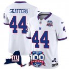men's & youth New York Giants 44 Cam Skattebo Jersey White 100th Season and State Patch Football