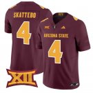 men's & youth Arizona State Sun Devils 4 Cam Skattebo Jersey Maroon 2025 XII College Football Game
