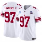 men's & kids New York Giants 97 Dexter Lawrence II Jersey White C Patch and 100TH Season Patch FUSE