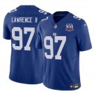men's & kids New York Giants 97 Dexter Lawrence II Jersey Blue 100th Season Patch FUSE Football Game