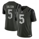 men's & kids New York Jets 5 Garrett Wilson Jersey Black 2025 Rivalries Collection Football Game