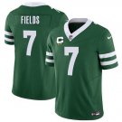 men's & kids New York Jets 7 Justin Fields Jersey Green C Patch FUSE Limited Football Player Game