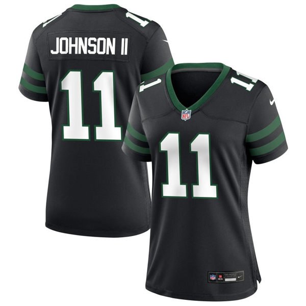 women's New York Jets 11 Jermaine Johnson II Jersey Black F.U.S.E. Limited Football Player Team Game