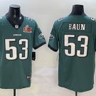 men's & kids Philadelphia Eagles 53 Zack Baun Jersey Green 2025 Super Bowl LIX Limited Football Game