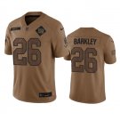 men's & youth Philadelphia Eagles 26 Saquon Barkley Jersey 2023 Brown Salute To Service Football