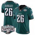 men's & kids Philadelphia Eagles 26 Saquon Barkley Jersey Green 2024 Champions FUSE Football Game