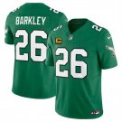 men's & kids Philadelphia Eagles 26 Saquon Barkley Jersey Kelly Green C Patch FUSE Football Game