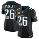 men's & kids Philadelphia Eagles 26 Saquon Barkley Jersey Black C Patch FUSE Limited Football Game