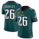 men's & kids Philadelphia Eagles 26 Saquon Barkley Jersey Green C Patch FUSE Limited Football Game
