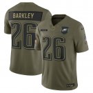 men's & youth Philadelphia Eagles 26 Saquon Barkley Jersey Olive 2025 Salute To Service Football