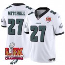 men's & kids Philadelphia 27 Quinyon Mitchell Jersey White 2025 Eagles Logo Super Bowl LIX Patch
