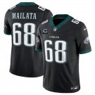 men's & kids Philadelphia Eagles 68 Jordan Mailata Jersey Black C Patch FUSE Limited Football Game