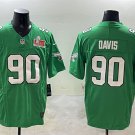 men's & kids Philadelphia Eagles 90 Jordan Davis Jersey 2025 Kelly Green Super Bowl LIX FUSE Game