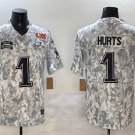 men's & youth Philadelphia Eagles 1 Jalen Hurts Jersey Arctic 2025 Super Bowl LIX Patch F.U.S.E.